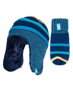 Calentadores - Niños Niños Invierno Cálido Forro Polar Térmico Gorro y Manoplas Set con orejeras - CCM2P4