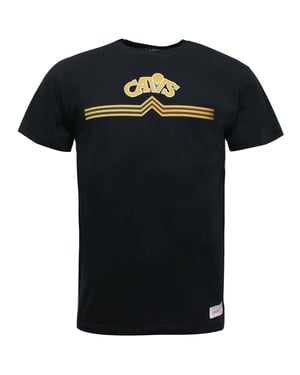 Camiseta de Mitchell y Ness Cleveland Cavaliers corta dividida tradicional