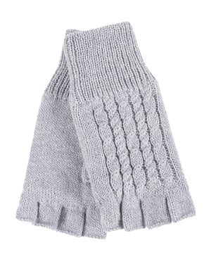 CALEFACTORES - Guantes térmicos de invierno sin dedos de punto por cable para mujer