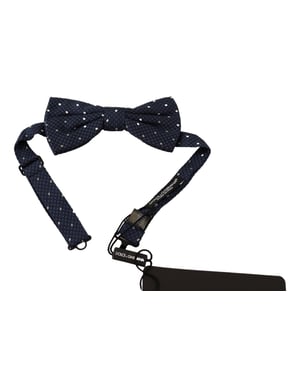 Pajarita Ajustable Papillon de Cuello para Hombre en Azul Oscuro con Patrón de Dolce & Gabbana