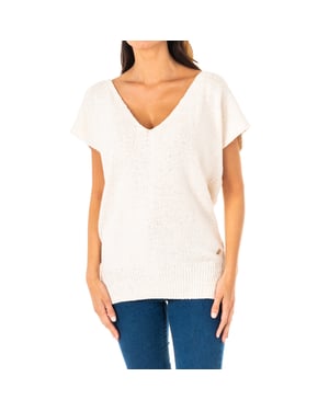 Jersey manga corta y cuello en pico LWS007 mujer
