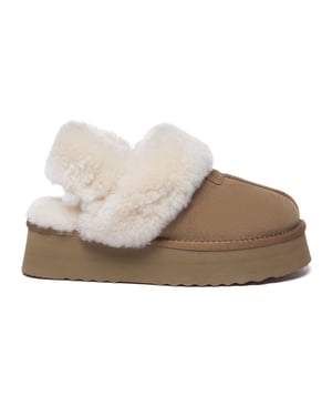 EVER AU Mujer Pantuflas De Piel Con Dos Correas Removibles - Fantail