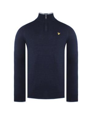 Suéter azul marino para hombre de golf lyle & scott merino