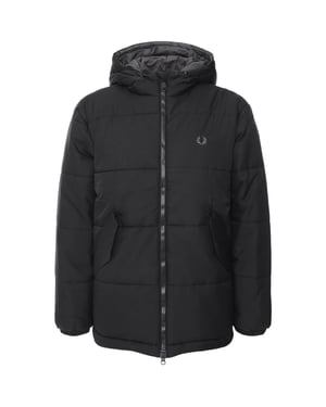 Chaqueta negra con capucha y aislamiento Primaloft de Fred Perry