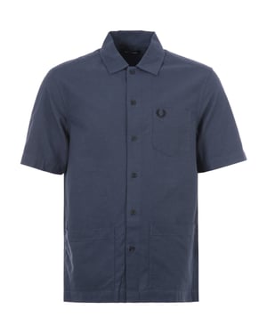 Camisa Oxford con detalle de bolsillo en azul marino francés de Fred Perry