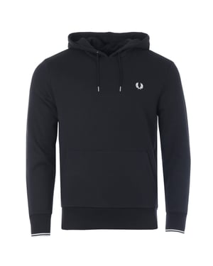 Sudadera con capucha para hombre Fred Perry con detalles en negro