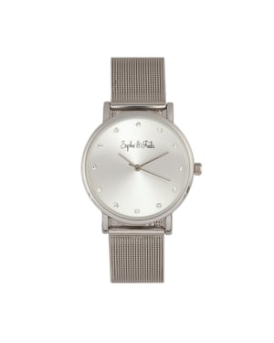 Reloj de pulsera de malla Sophie & Freda Savannah con cristales Swarovski