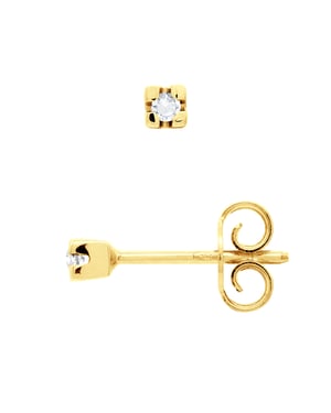 Pendientes de pernos de diamantes 0,040 CTS Oro amarillo