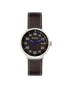 Simplifique el reloj 7100 con correa de cuero y fecha