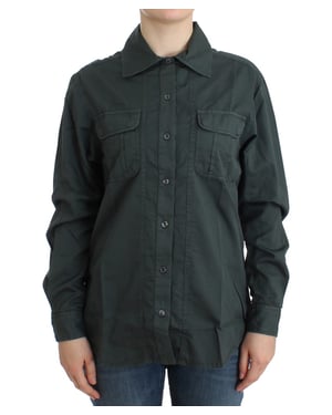 Camisa de botones gris para mujer Cavalli