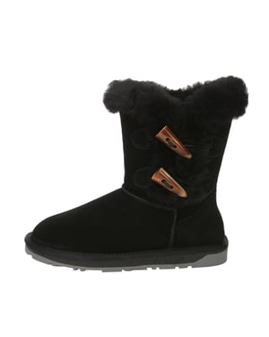 EVER AU Botas cortas con botón de palanca de cuerno para mujer-STORK
