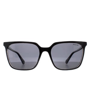 Polaroid Rectangle Womens Negro Cristal Gris Polarizado PLD 4163/S