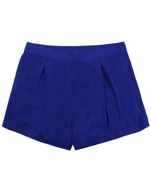 Under Armour Giregear Perpetual Blue ajustados para mujeres pantalones cortos de carrera 1306131 574