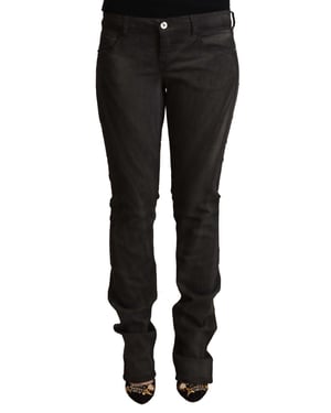 Pantalones Ajustados de Algodón Negros de Cintura Media para Mujer de Costume National