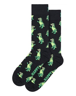 Calcetines con estampado de dinosaurio | Calcetines alegres | Calcetines divertidos de dinosaurio - Verde
