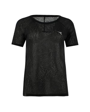 Camiseta negra para mujer activa de diadora