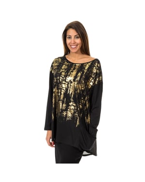 Camiseta manga larga cuello de barca 10DML0437 mujer