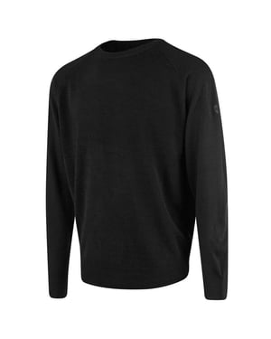 Isla verde raglan para hombre suéter de golf negro