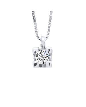 Collar de diamante solitario 0.10 CTS Oro amarillo