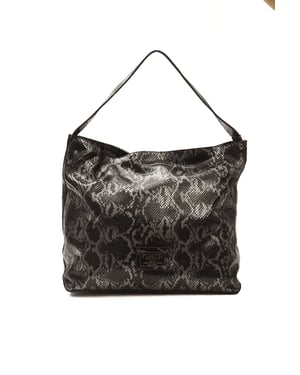 Bolso de Hombro de Cuero Gris para Mujer Pompei Donatella