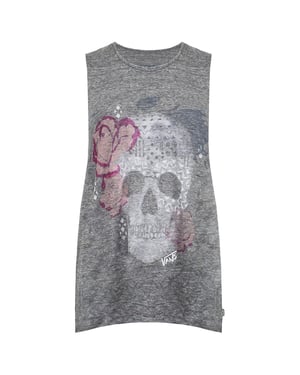 Vans fuera de la pared calavera de calavera incompleta para mujer gris