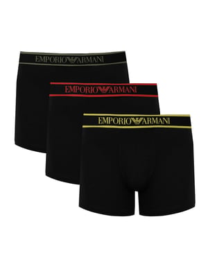 Emporio Armani boxeadores 3 Pack del hombre negro