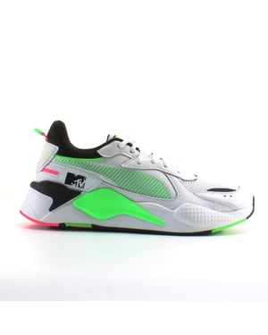PUMA RS-X PISTAS MTV White Textile Textile Mens Lace Up entrenadores 371841 01