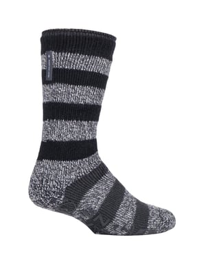 HEAT HOLDERS - Calcetines gruesos antideslizantes con forro polar a rayas para hombre