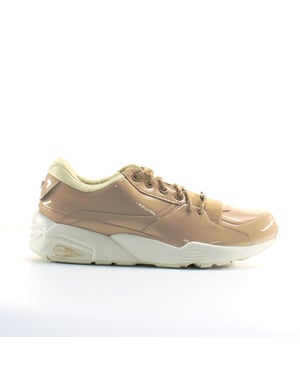 Puma Trinomic R698 Nude Patent Leather Womens Lace Up Trainers 362274 01