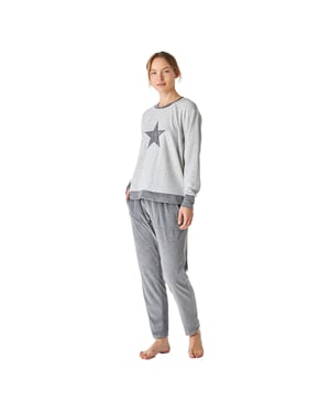 Pijama invierno manga larga terciopelo JJBEP1700 mujer
