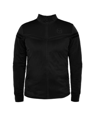 Sergio tacchini manga larga cremallera chaqueta de pista para hombres negros 38169 167