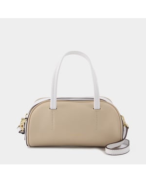Bolso Reloj de Arena en piel marfil y blanca