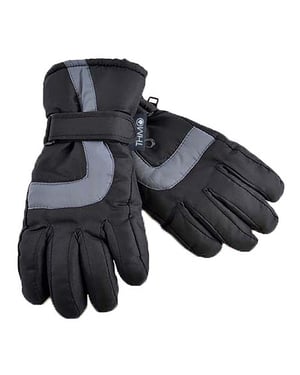 Guantes de esquí para niños con Thinsulate | THMO | Guantes de esquí para niños con forro polar impermeable - Negro