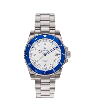Reloj de pulsera automático Luciano Heritor con fecha - Azul/Blanco