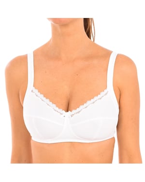 Women's microfiber and cotton wireless bra 04H21