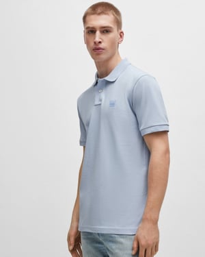 BOSS Orange Camisa Polo Slim Fit de Algodón Stretch para Hombre con Parche de Logo