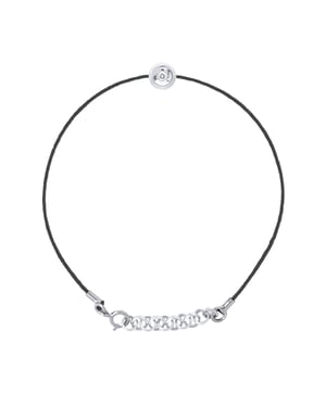 Pulsera de diamantes con nylon negro de 0.03 CTS CTS 925