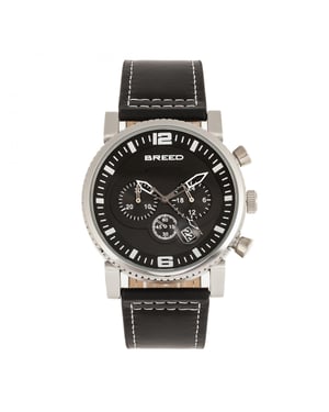 Reloj Breed Ryker con cronógrafo y correa de cuero con fecha