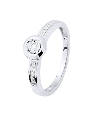 Diamond Solitaire compatible con 0,070 CTS Ilusión 1 CT de oro blanco