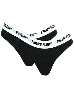 Pack de dos tangas de ropa interior negra de Philipp Plein
