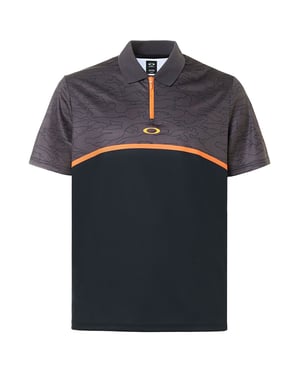 Oakley Color Block Camuflage Black Zip Up Mens Polo 434216 02E
