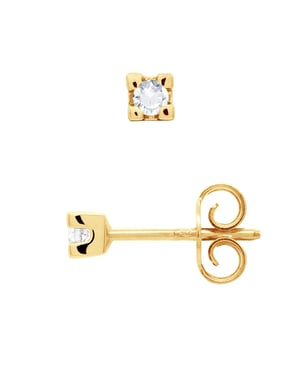 Pendientes de tachuelas de diamantes 0.10 cts de oro blanco