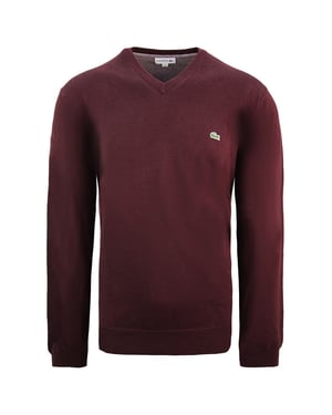Suéter Borgoña para hombre lacoste simple