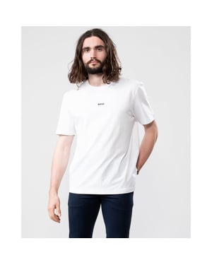 BOSS Orange Camiseta de Cuello Redondo para Hombre TChup con Pequeño Logo