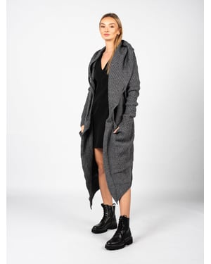 La Haine Iside Us Cárdigan Unisex-LM056 de mujer Gris