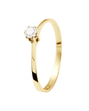 Solitaire Diamond 0.10 cts joyas de oro amarillo