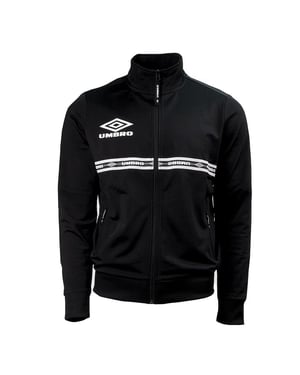 Umbro manga larga cremallera para hombre negro logo chaqueta de pista grabada 65805U 060