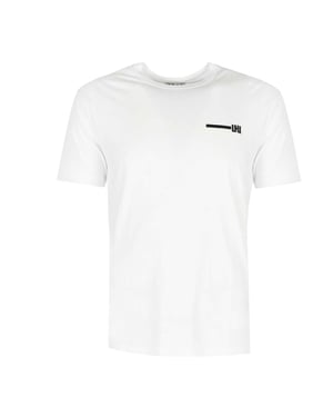 Les Hommes T-shirt Typography del hombre negro, Blanco