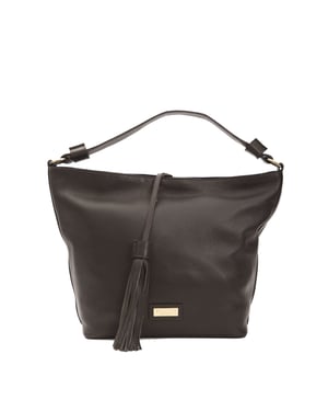 Bolso de hombro de cuero marrón para mujer Donatella Pompei