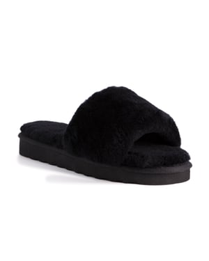 Aus Wooli Australia Pantuflas deslizantes de piel de oveja para mujer